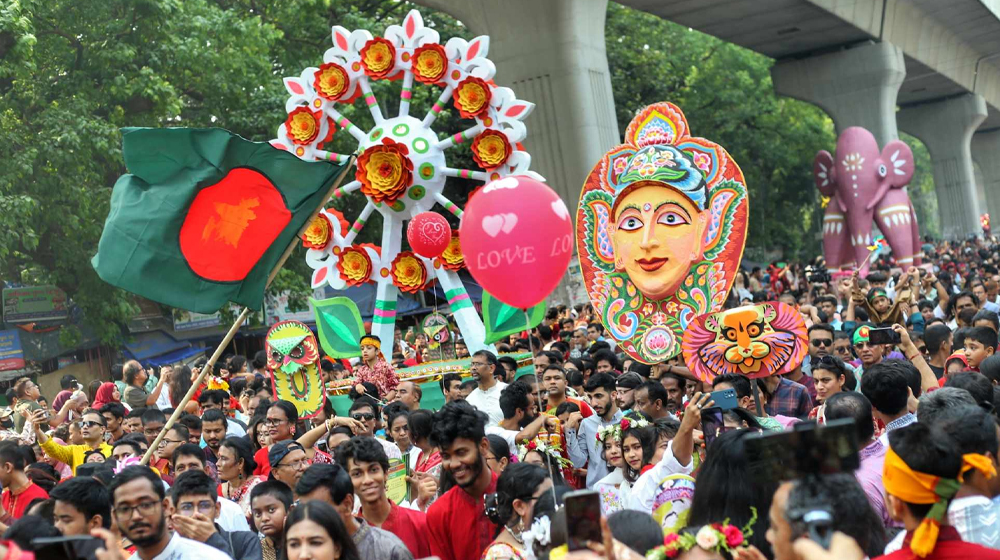 মঙ্গল শোভাযাত্রায় এবারের স্লোগান ‘নববর্ষের ঐকতান, ফ্যাসিবাদের অবসান’