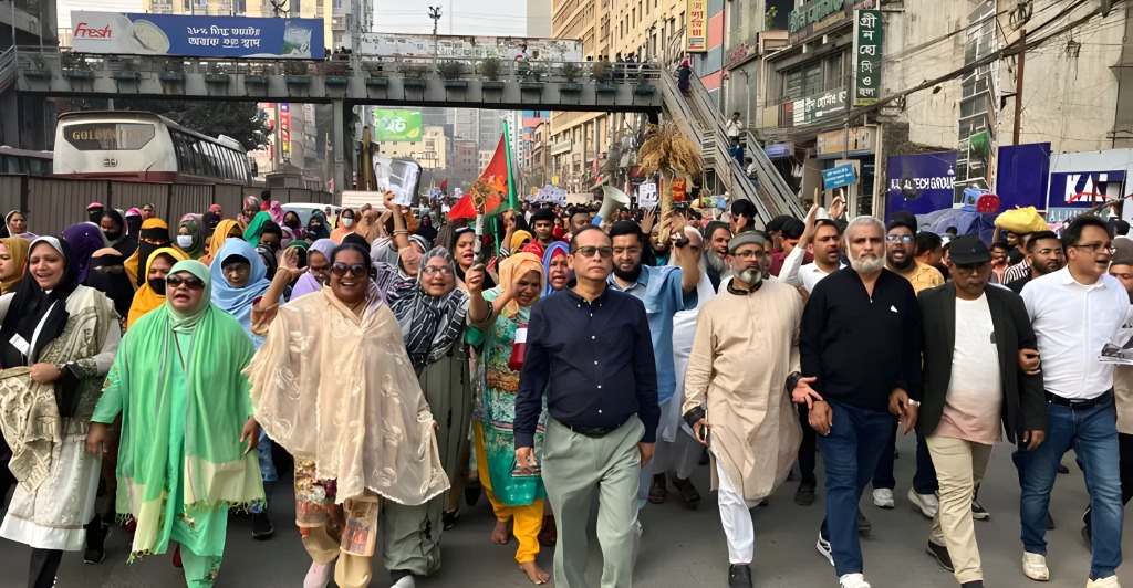 শহিদ পরিবারকে সঙ্গে নিয়ে ঢাকা-১১ আসনে নির্বাচনী প্রচারণা শুরু ড. এম এ কাইয়ুমের